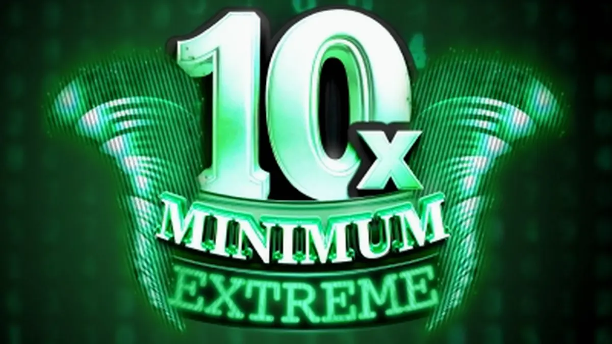 Interface do slot 10x Minimum Extreme com design retrô de dígitos